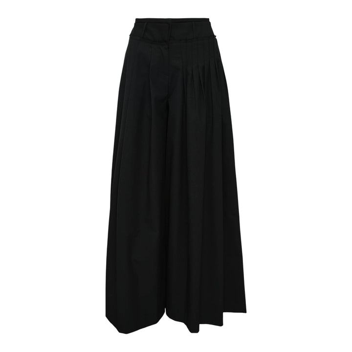 Club21 - MMAM - Relaxed Mid-Waist Pleated Trousers - PANTS - Black