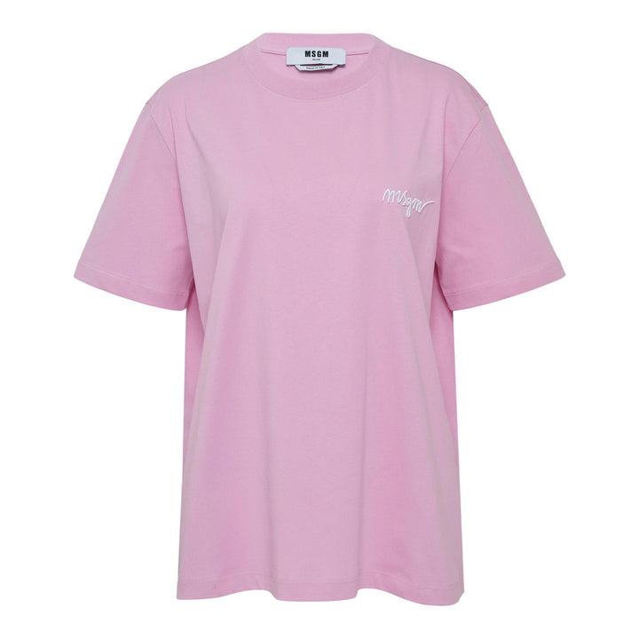 Club21 - MSGM - Elegant Logo Tee - TEES - Pink