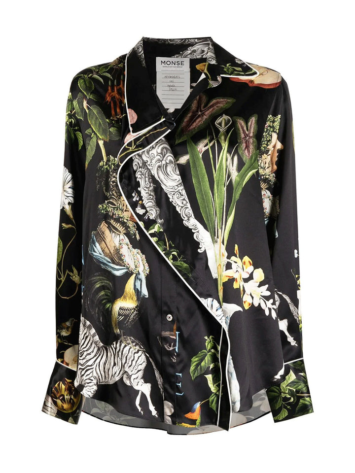 Monse-Print-Pyjama-Blouse-Black-1