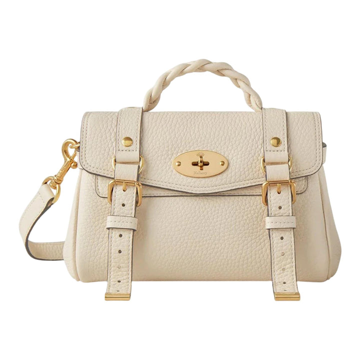 Club21 - Mulberry - Mini Alexa Eggshell Heavy Grain - MINI TOP HANDLE - Eggshell