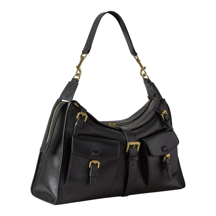 Club21 - Mulberry - Roxanne Shoulder Bag Black High Shine Leather - MEDIUM SHOULDER BAGS - Black