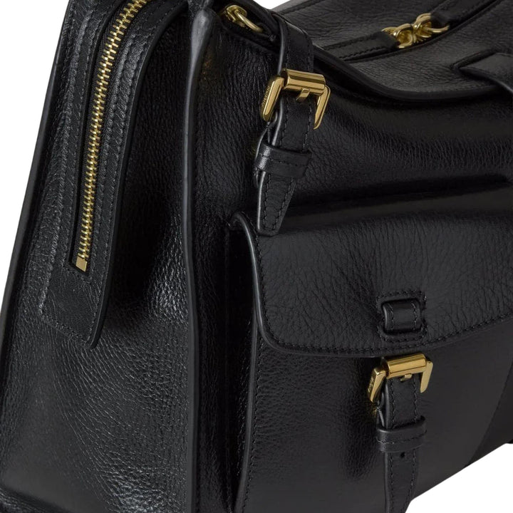 Club21 - Mulberry - Roxanne Shoulder Bag Black High Shine Leather - MEDIUM SHOULDER BAGS - Black