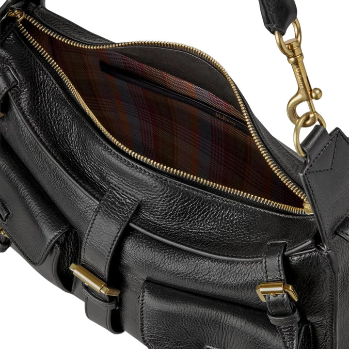 Club21 - Mulberry - Roxanne Shoulder Bag Black High Shine Leather - MEDIUM SHOULDER BAGS - Black