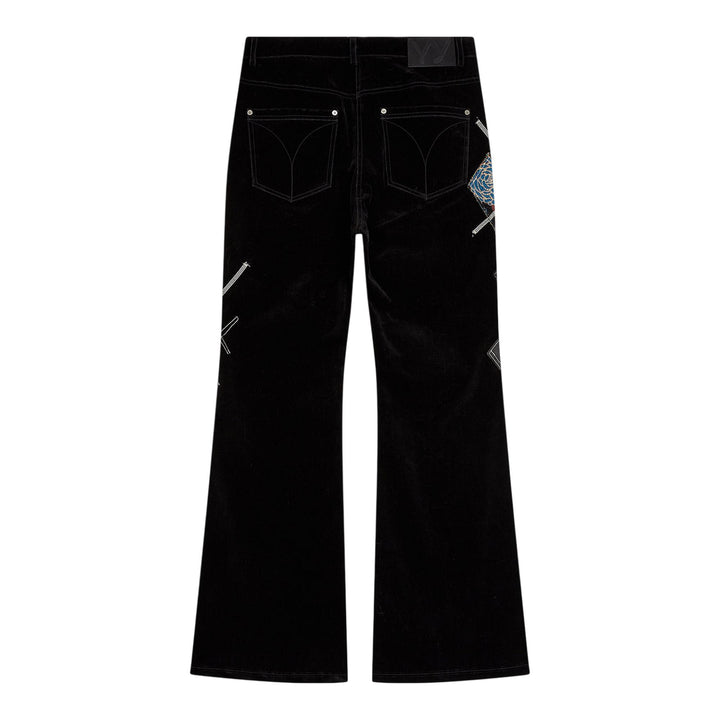 Club21 - OPEN YY - Argyle Patched Bootscut Pants - PANTS - Black