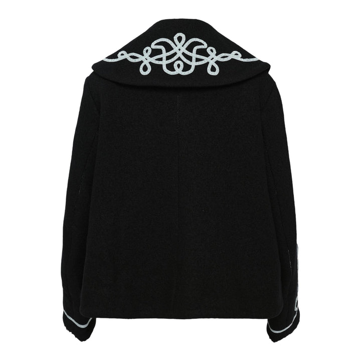 Club21 - Renli Su - Linen Midi Skirt Lace Hem - JACKETS - Black