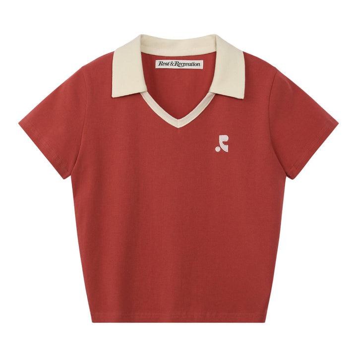 Club21 - Rest&Recreation - V-Neck Collar Top - TEES - Red