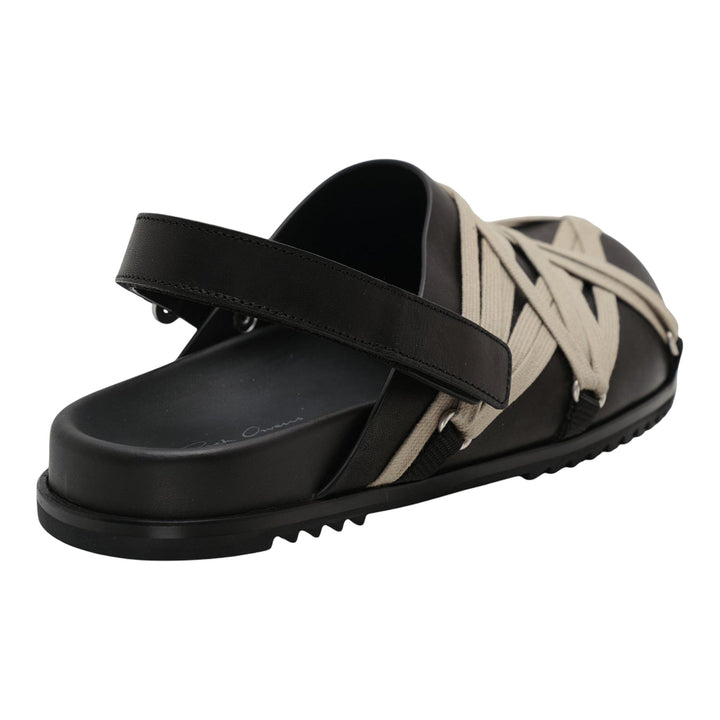 Club21 - Rick Owens - Megalaced Mule Granola Washed - FLAT SANDALS - Black
