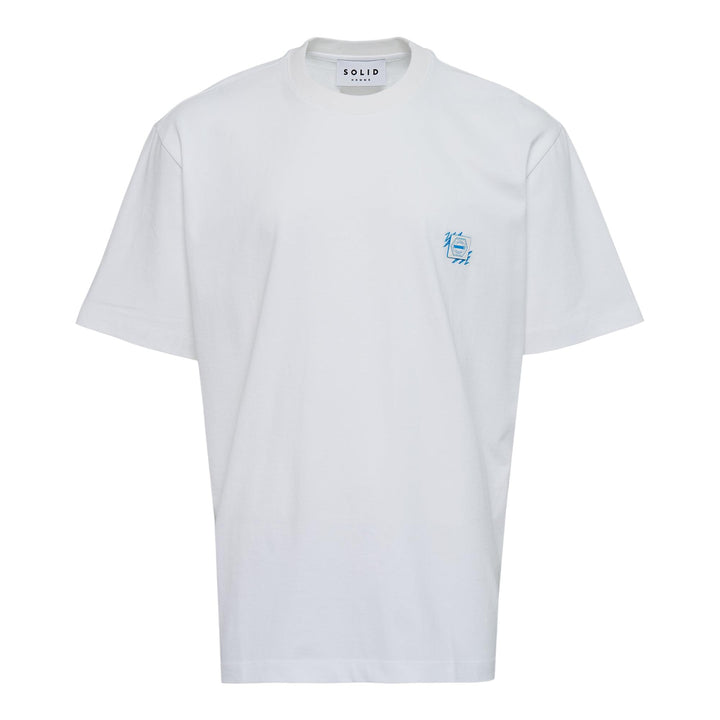 Club21 - SOLID HOMME - Abstract Vinyl Records Print Tee - TEES - White