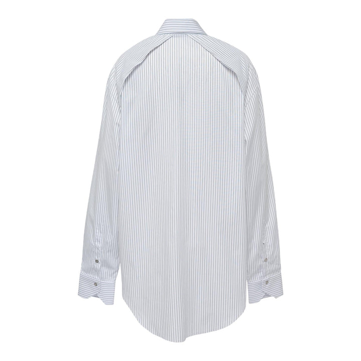 Club21 - SONIA CARRASCO - Cut Collar Shirt Pinstripe - BLOUSES - White