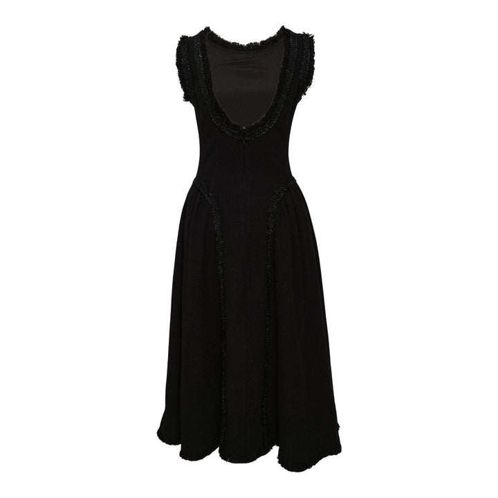 Club21 - Self-Portrait - Black Boucle Sleeveless Midi Dress - WOVEN DRESSES - Black