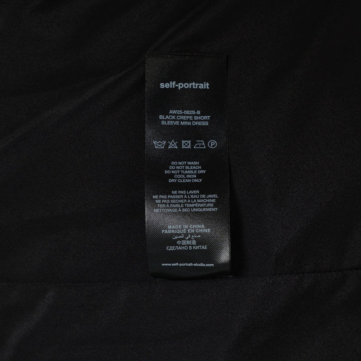 Club21 - Self-Portrait - Black Crepe Short Sleeve Mini Dress - WOVEN DRESSES - Black