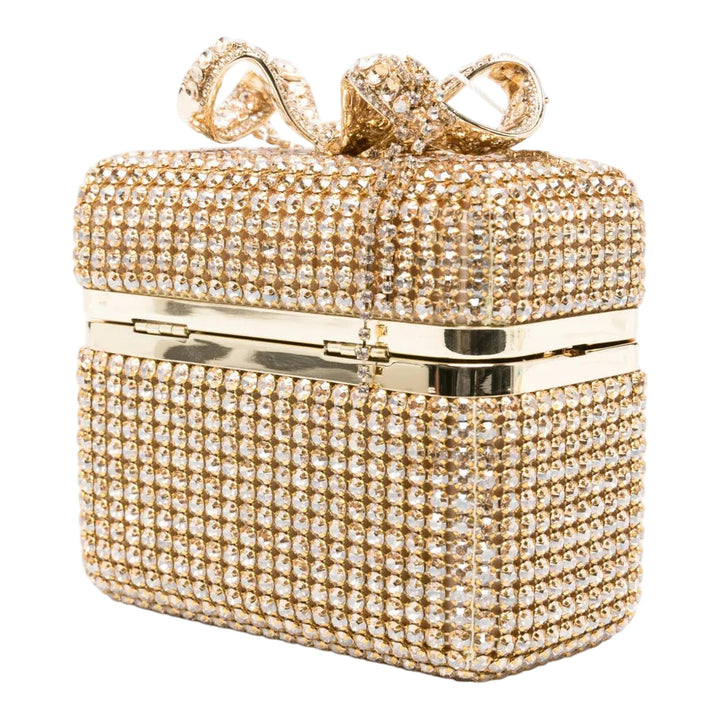 Club21 - Self-Portrait - Gold Crystal Vanity Case - HANDBAGS - Gold