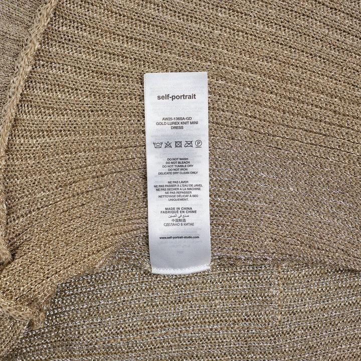 Club21 - Self-Portrait - Gold Lurex Knit Mini Dress - KNIT DRESSES - Gold