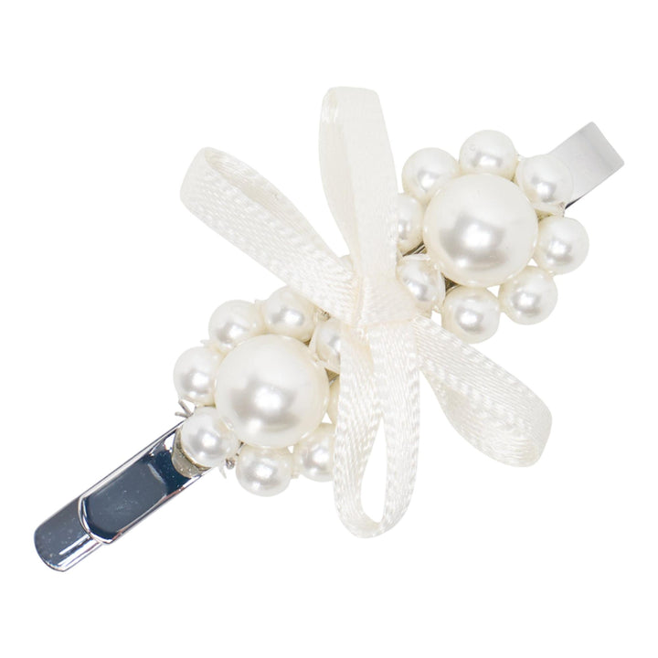 Club21 - Simone Rocha - Petite Bow Detail Mini Flower Hair Pin - HAIR ACC. - White