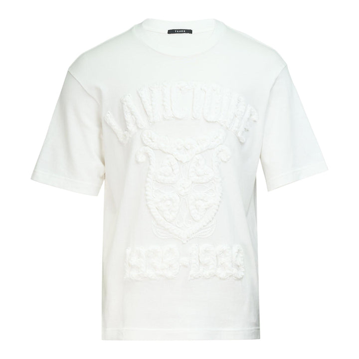 Club21 - TAAKK - Tape Embroidery Jersey Tee - TEES - White