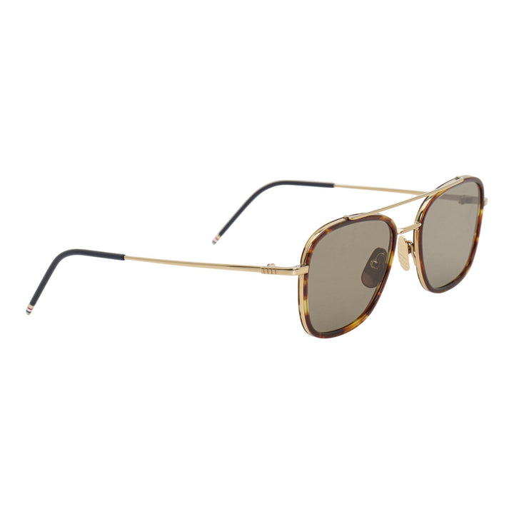 Club21 - Thom Browne - Acetate And Titanium Rectangular Aviator Sunglasses Unisex - EYEWEAR - Brown