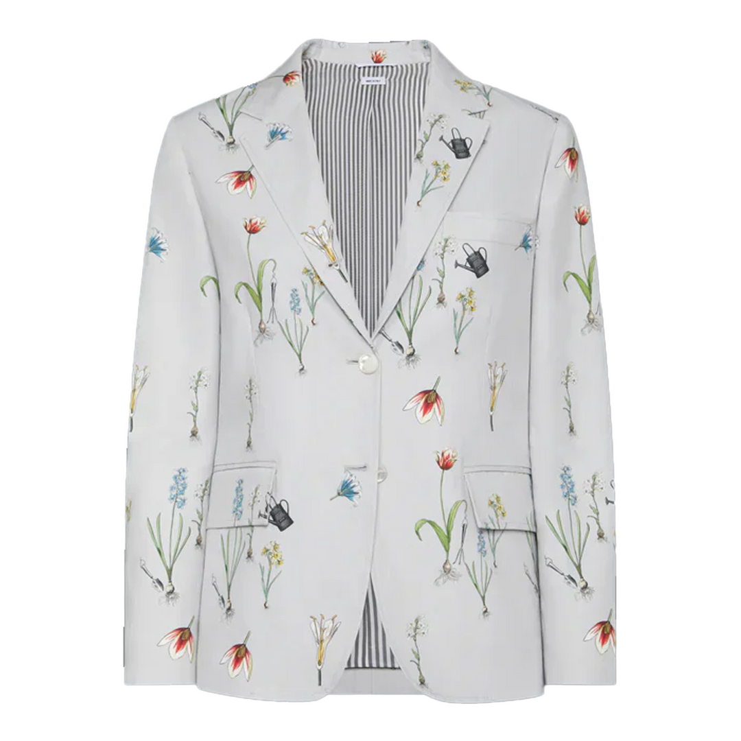 Classic Cotton Linen Botanical Flower Sport Coat