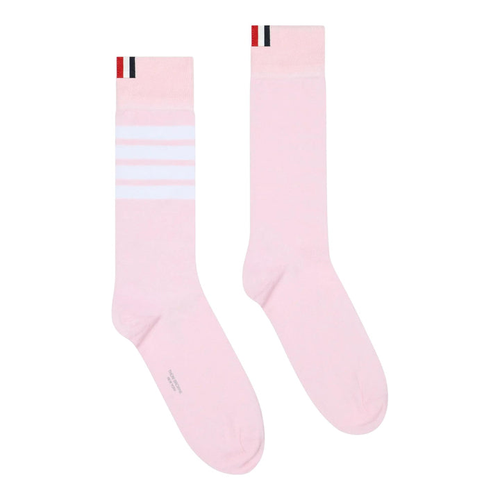 Club21 - Thom Browne - Cotton 4-Bar Mid Calf Socks Men - SOCKS - Light Pink