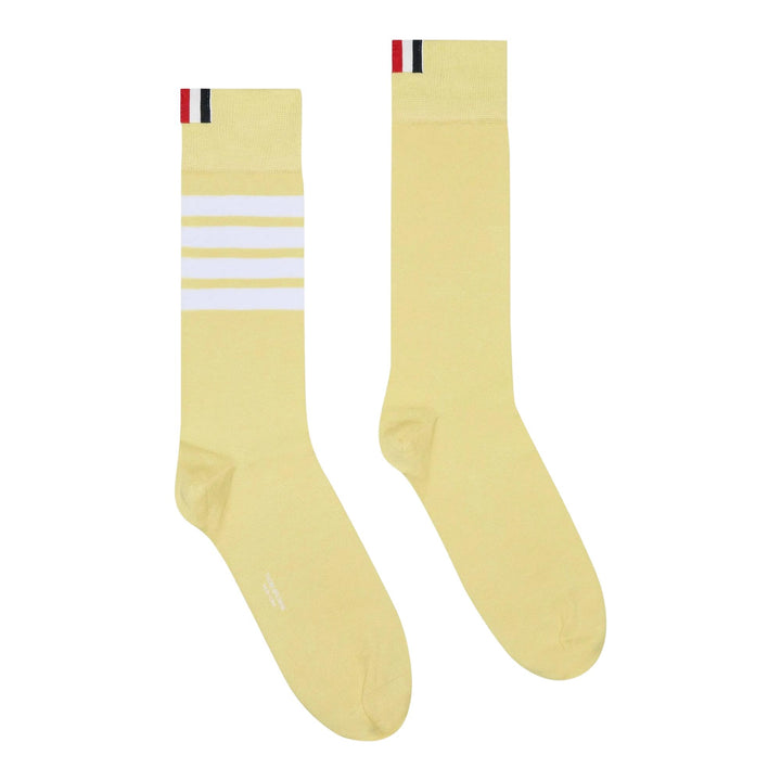Club21 - Thom Browne - Cotton 4-Bar Mid Calf Socks Men - SOCKS - Yellow