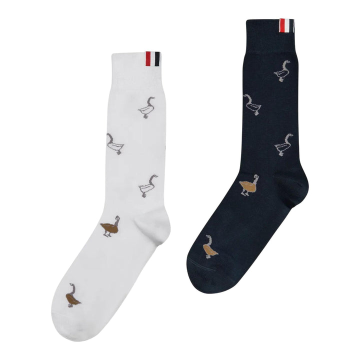 Club21 - Thom Browne - Funmix Geese Jacquard Mid Calf Socks Men - SOCKS - Multi