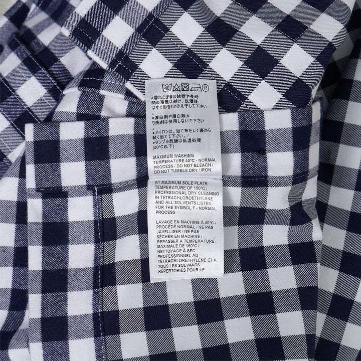 Club21 - Thom Browne - Gingham Check Flannel 4-Bar Utility Shirt Men - SHIRTS - Navy