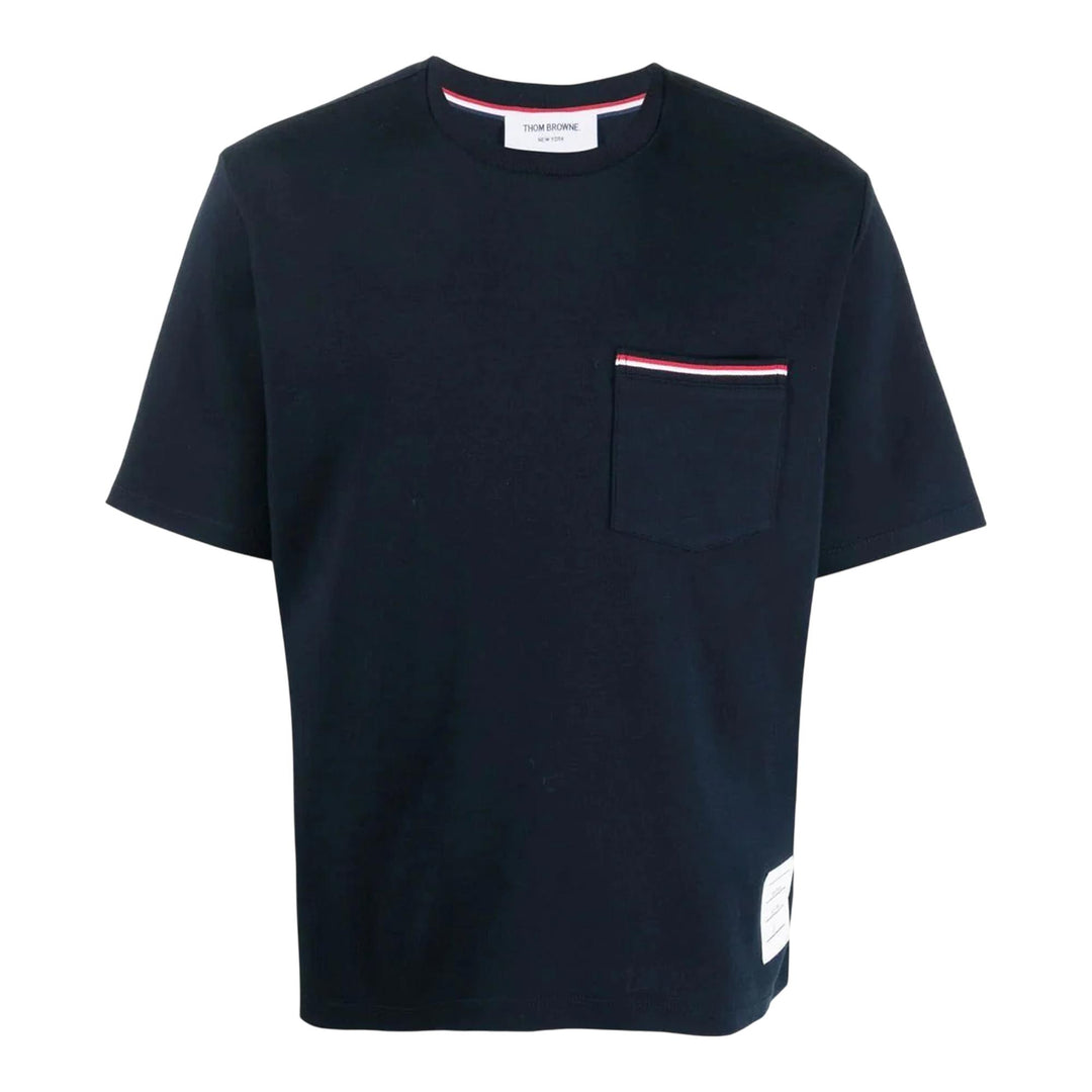Club21 - Thom Browne - Oversized Short Sleeve Pocket Tee Men - TEES - Navy