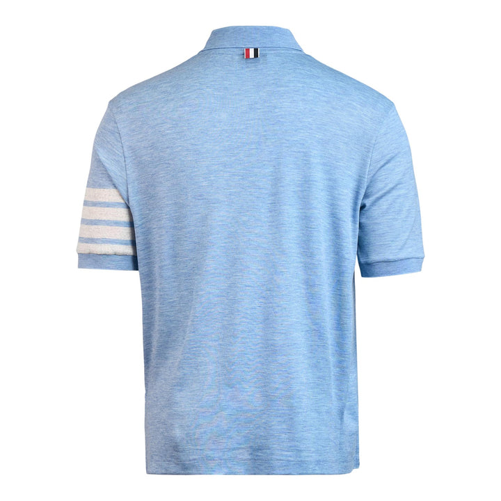 Club21 - Thom Browne - Short Sleeve Rib Cuff Polo - POLOS - Light Blue