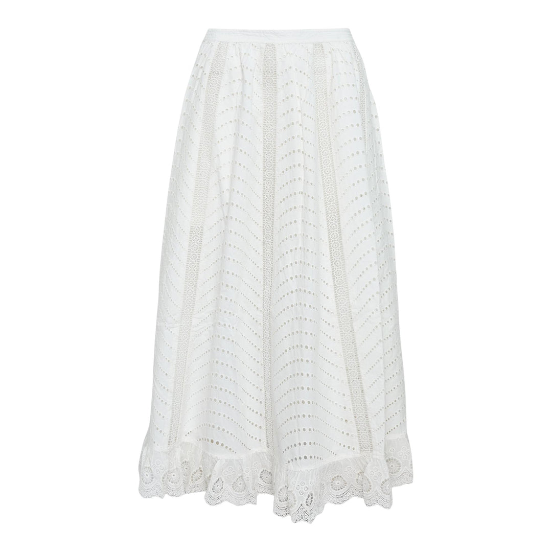 Club21 - Ulla Johnson - Ren High Waist Lace Trim Midi Skirt - SKIRTS - Ivory