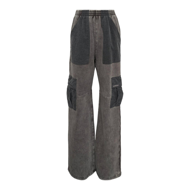 Club21 - We11done - Charcoal Cargo Jersey Trousers - SWEATPANTS - Charcoal