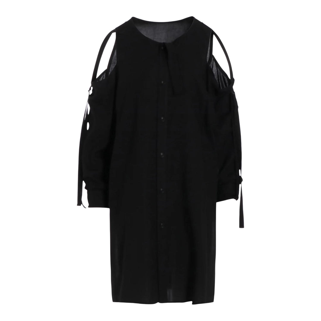 Club21 - Y's - Open Shoulder Blouse - SHIRTS - Black