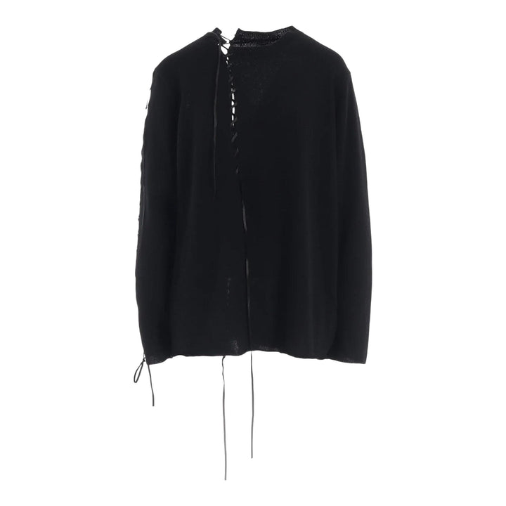 Club21 - Yohji Yamamoto - String Round Neck Top - KNIT TOPS - Black