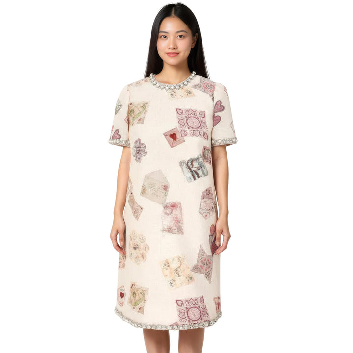 Club21 - ZIMMERMANN - Hypnotic Jewelled Shift Dress - DRESSES - Off-White