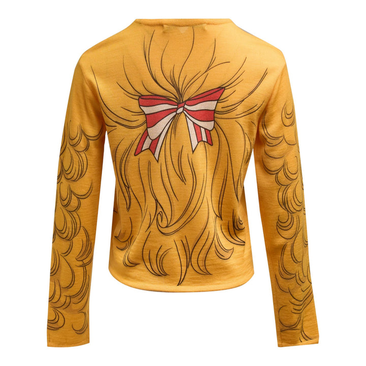 Club21 - pushBUTTON - Crying Girl Fitted Knit Top - KNIT TOPS - Yellow