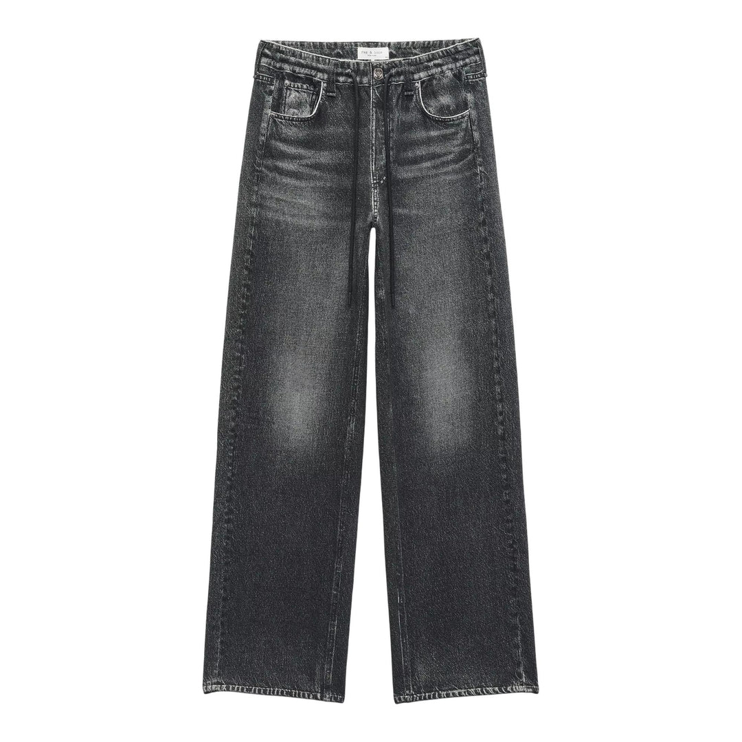 Club21 - rag & bone - Miramar Terry Drwcrd Wide Pants - JEANS - Black