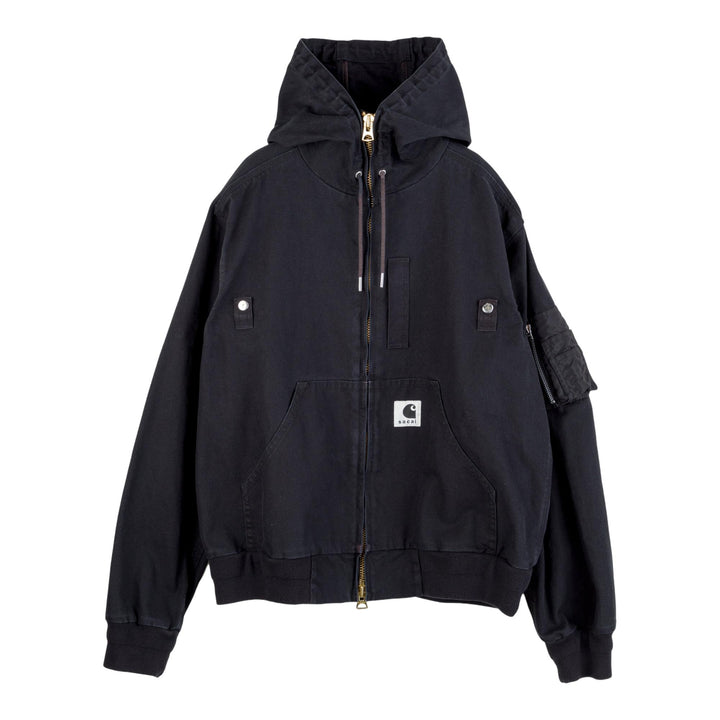 Club21 - sacai X Carhartt WIP - Carhartt WIP Washed Duck Hooded Blouson - SWEATSHIRT - Black