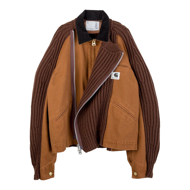 Club21 - sacai X Carhartt WIP - Carhartt WIP Washed Duck X Wool Knit Blouson - BLOUSON - Beige