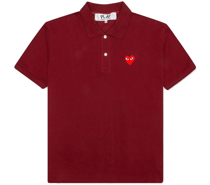 COMME-des-GARCONS-PLAY-Red-Emblem-Polo-T-Shirt-Men-Burgundy-1