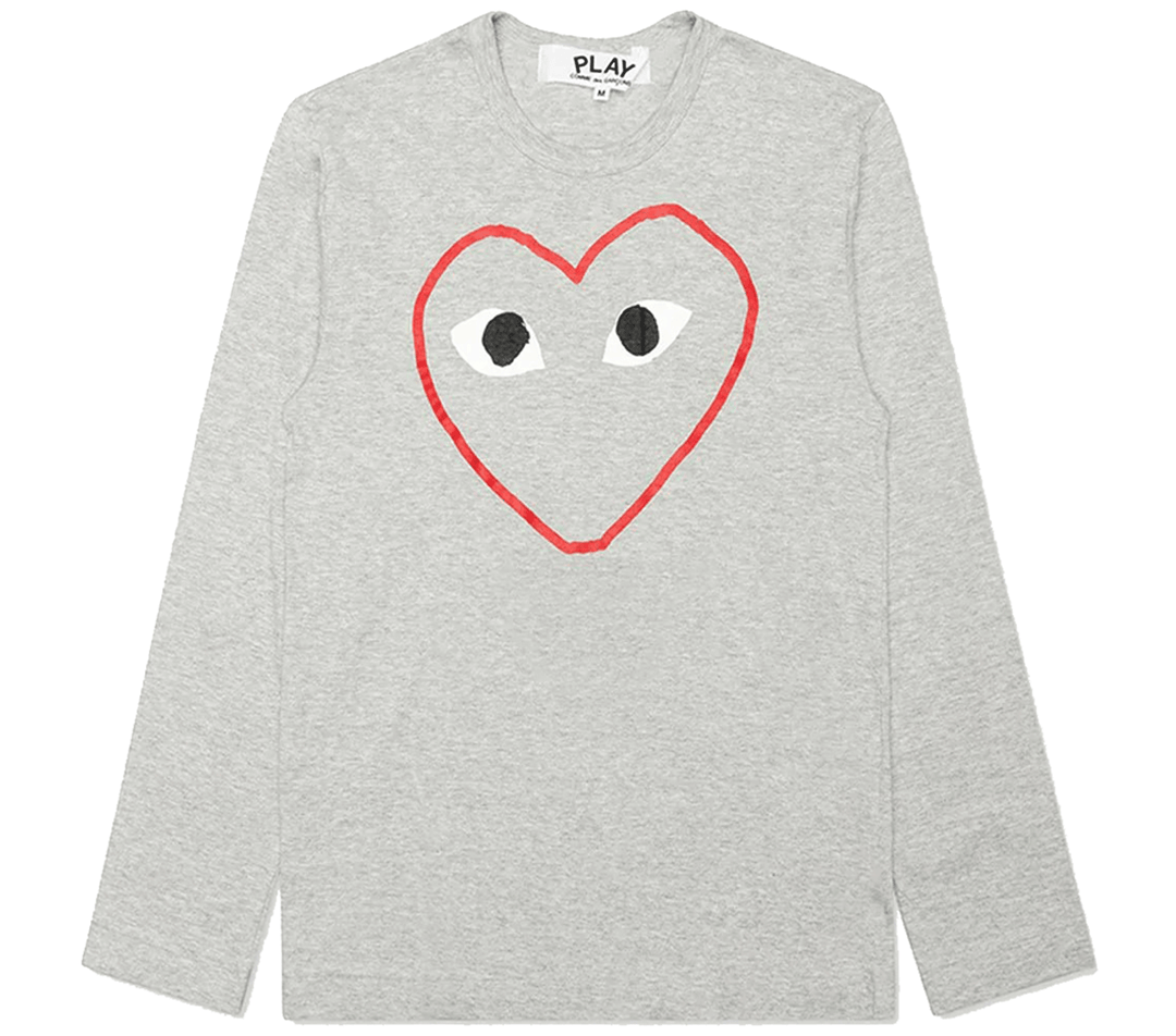 COMME-des-GARCONS-PLAY-Red-Outline-Tee-Women-White-1