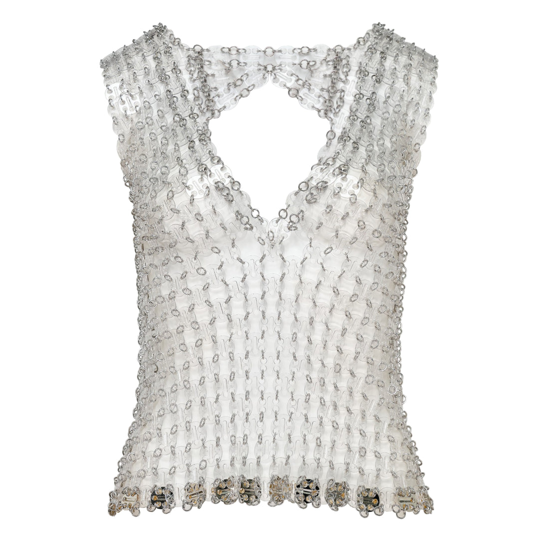 V-Neck Transparent Chain Top