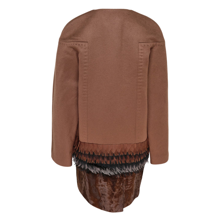 Feather & Fur Trim Coat