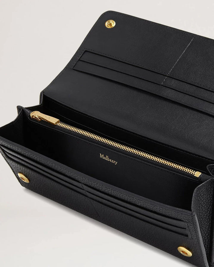 Continental Wallet Black Small Classic Grain
