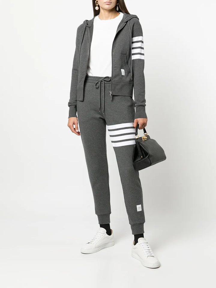 Zip Hoodie With Engineered 4 Bar