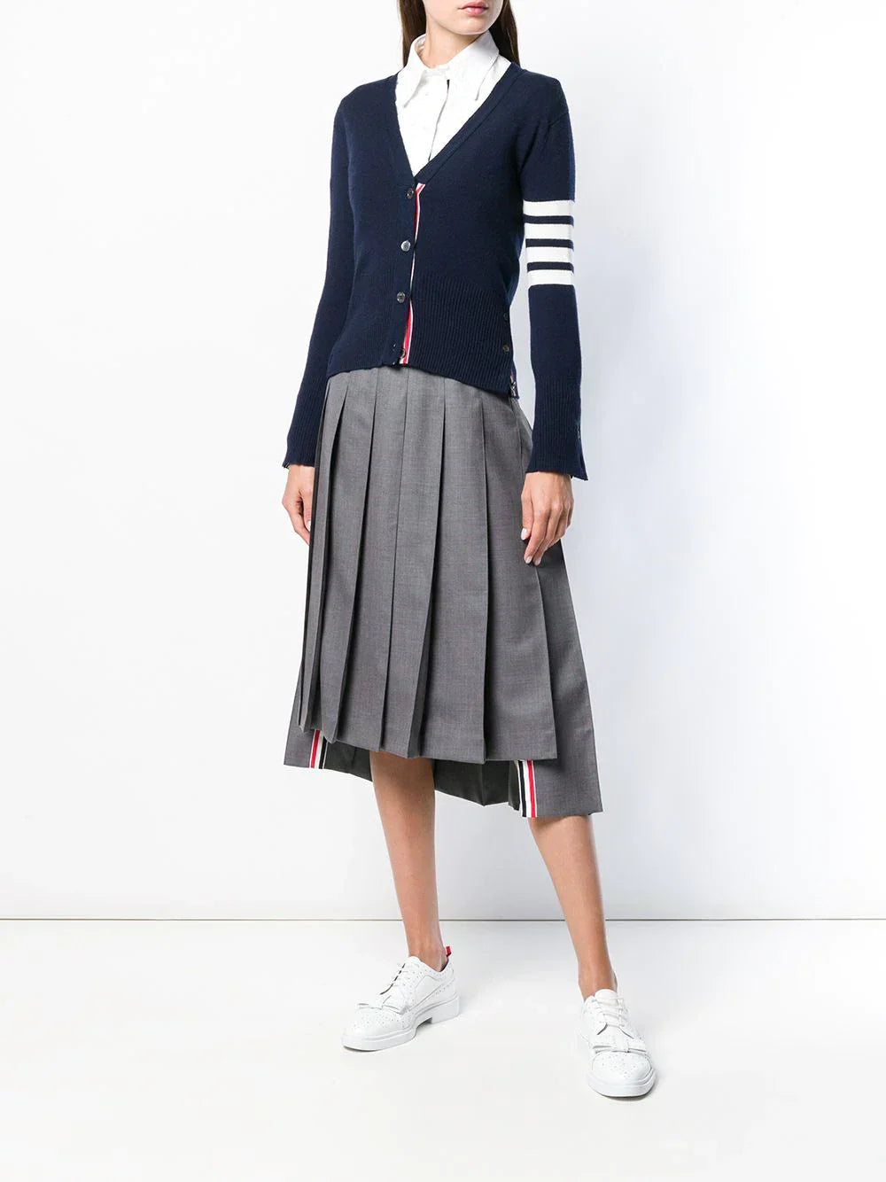 Classic Cashmere 4-Bar V-Neck Cardigan Women