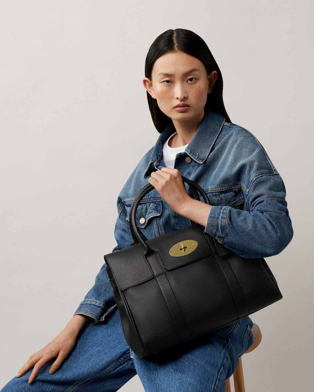 Bayswater Black & Brass Small Classic Grain