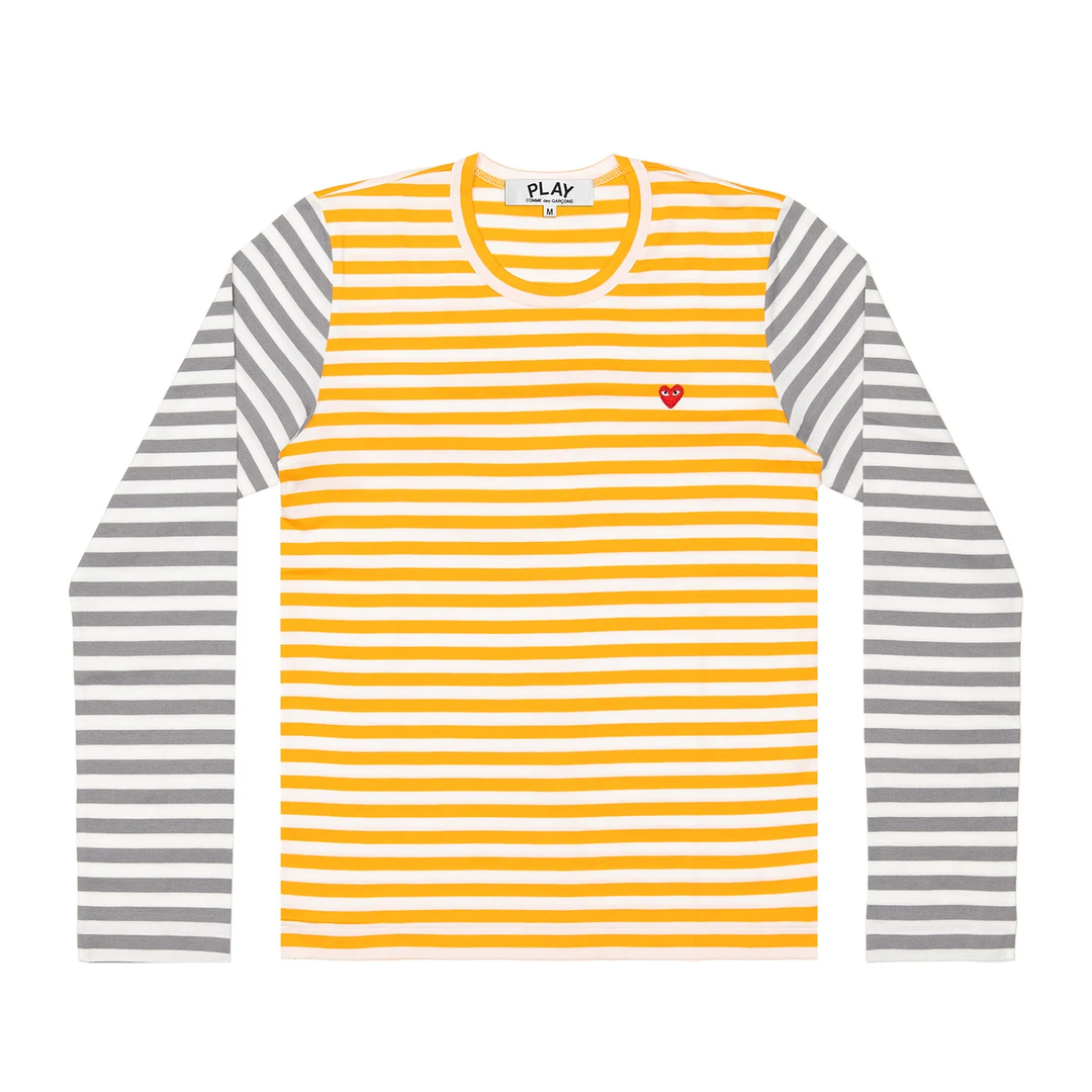 Small Red Heart Bi-Color Stripe Tee