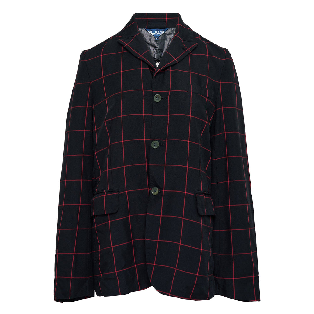 Polyester Windowpane Garment Dye Jacket