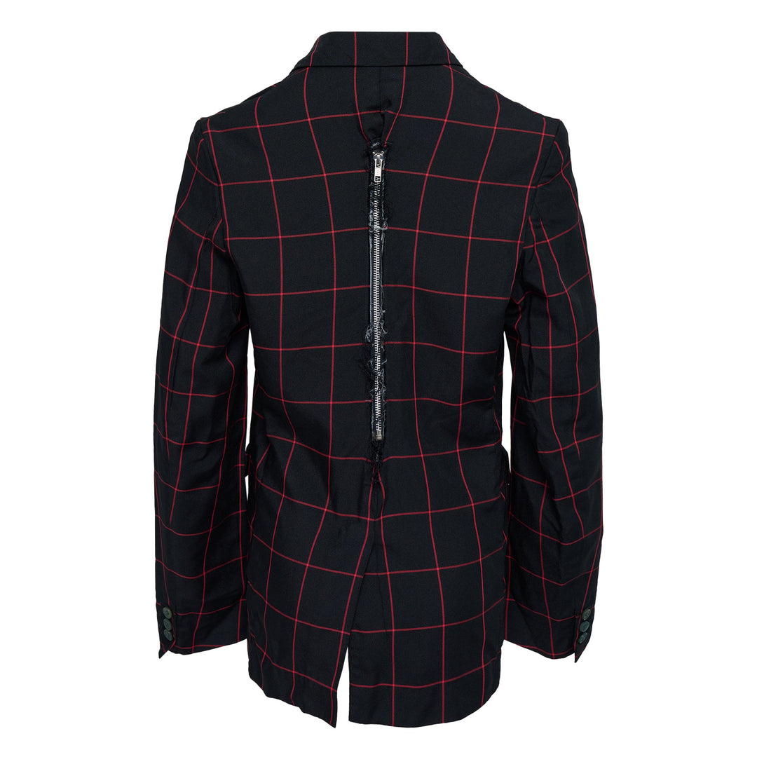 Polyester Windowpane Garment Dye Jacket