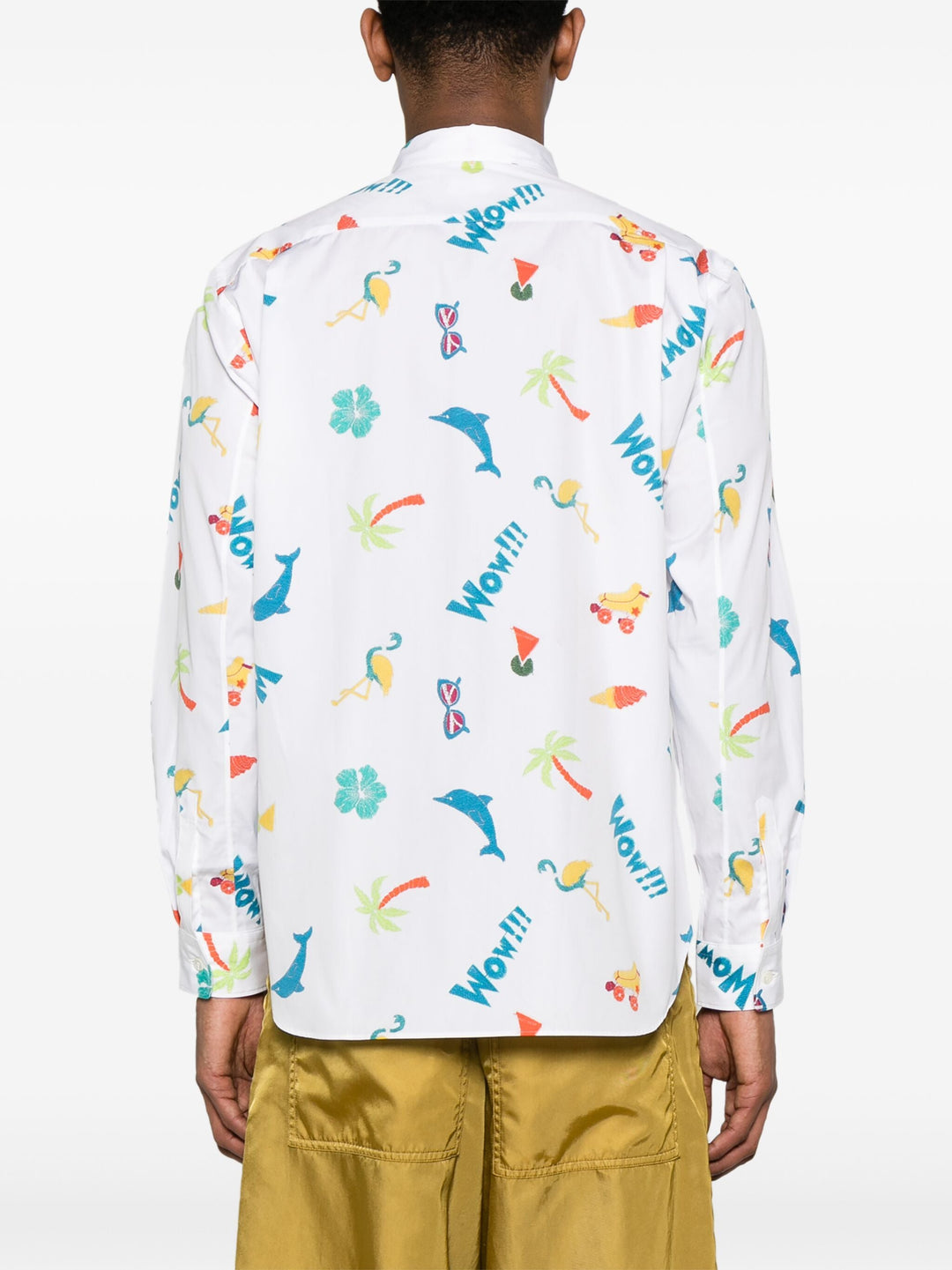 Printed Long Sleeve Button Up Shirt