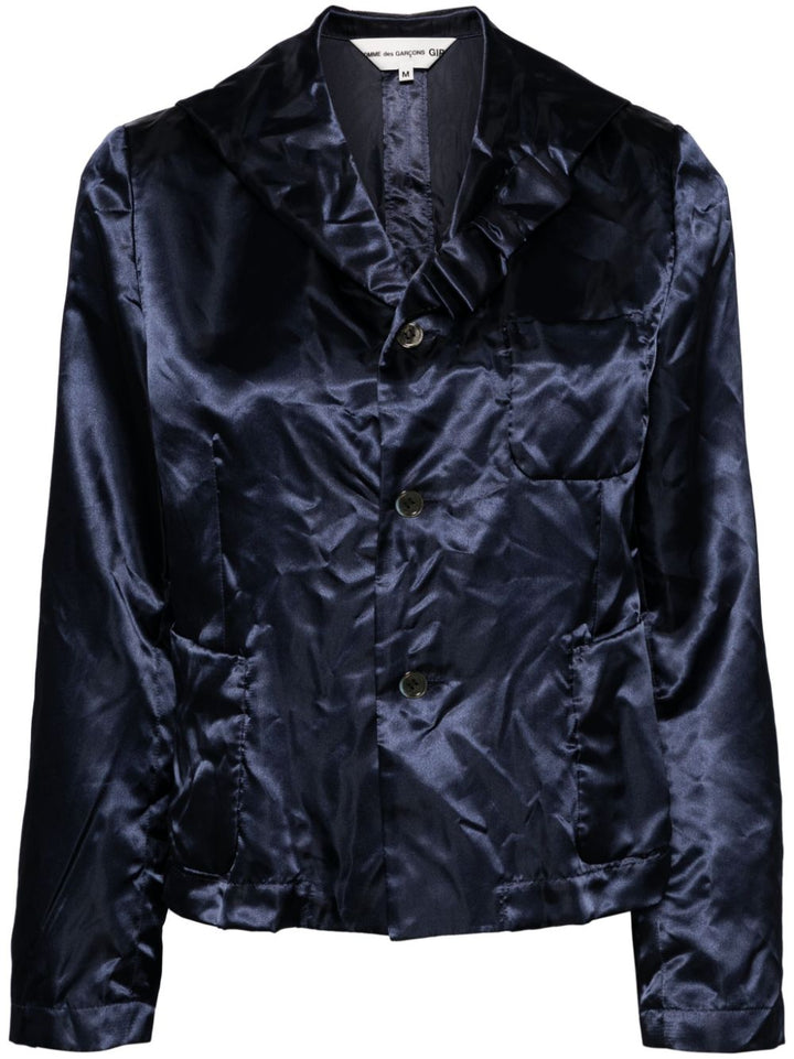 Blazer With Bow On Side Collar