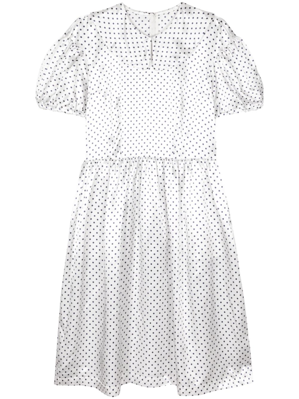 Collared Short Sleeve Puff Dress